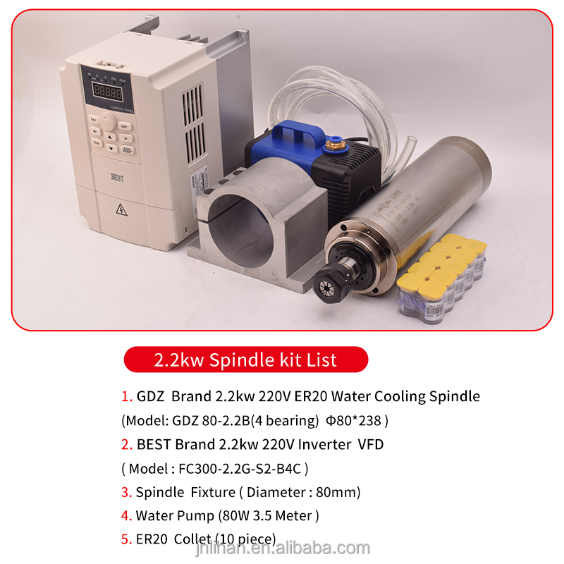 Kit de Inversor de Motor VFD,  - 2.2Kw Water Cooled Spindle Kit Vfd reseña y precio